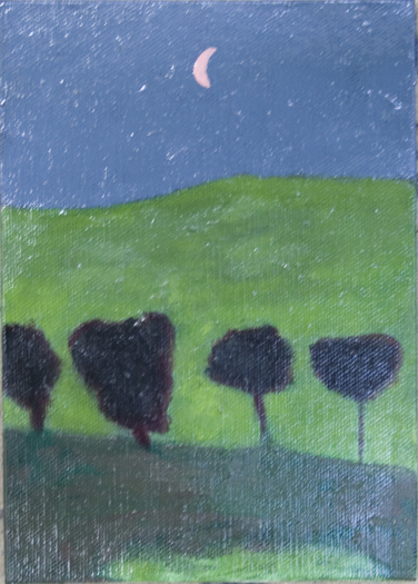 4 Trees Under a Pink Moon