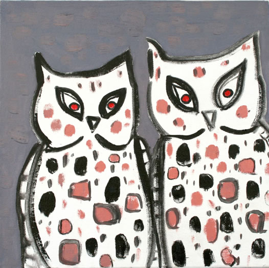 2 Grey Owls