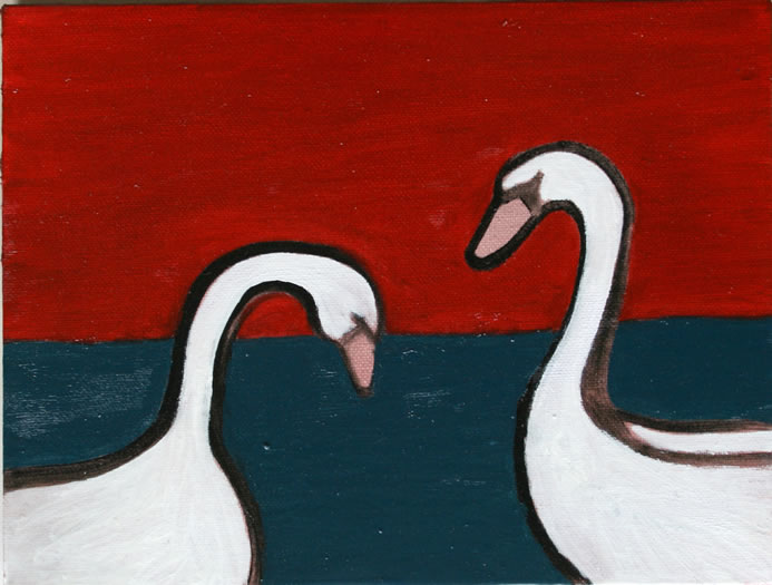 Swans in the Evening 