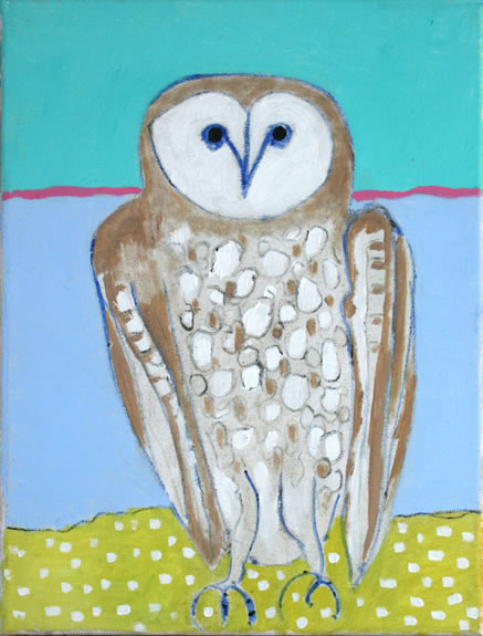 Owl on Blue and Yellow 
