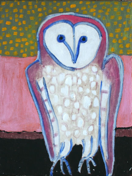 Owl on Pink and Black