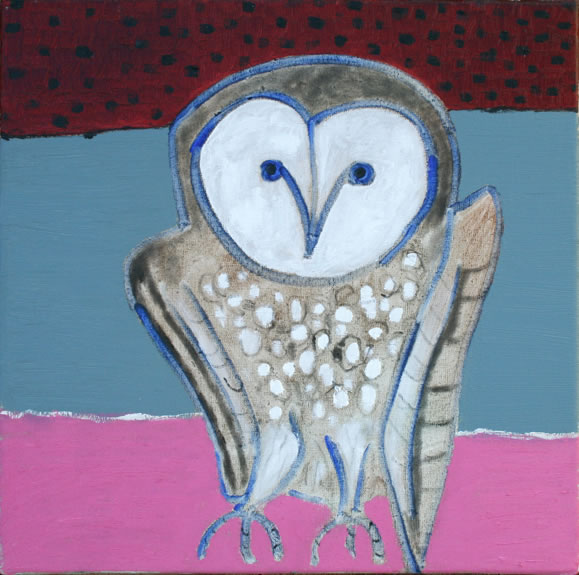 Owl on Grey and Pink