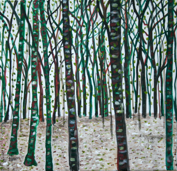 Spring birch wood 